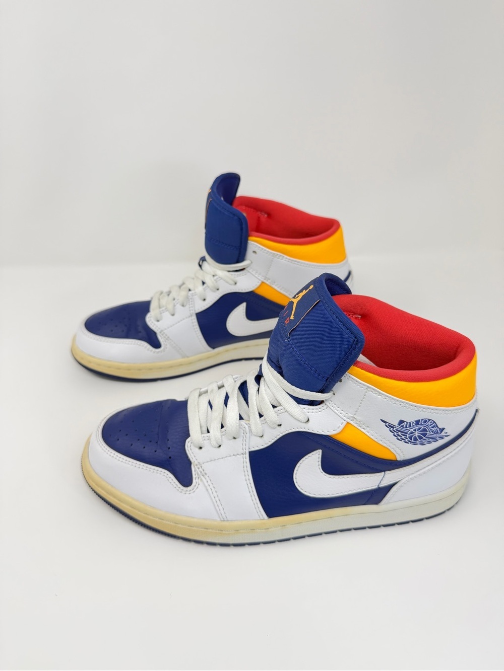 Nike Air Jordan 1 Mid - White, Navy, Yellow, Red